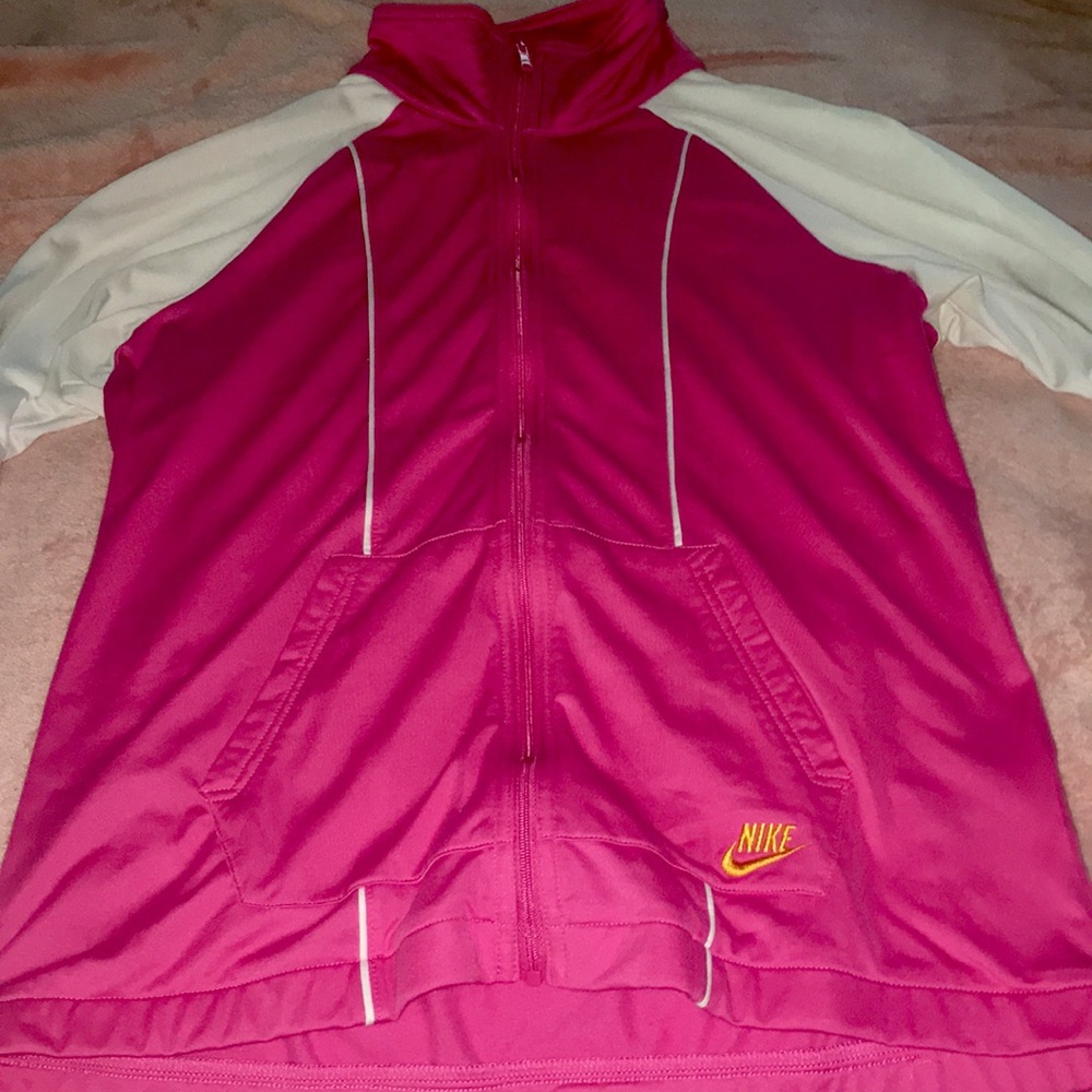 Nike pink zip up size large